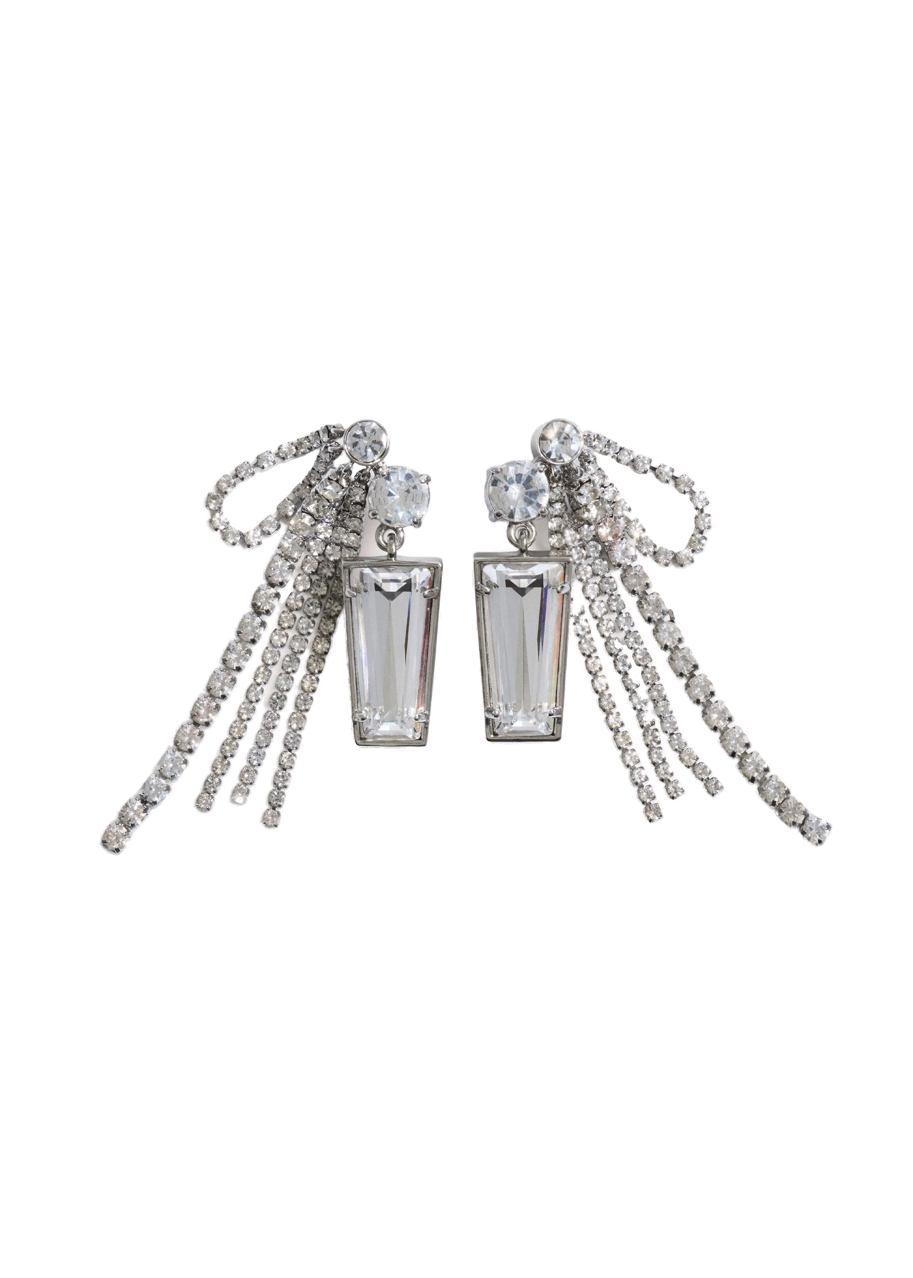 ME+EM Crystal Cluster Earrings in Silver | Jewelry | Luxury Shoes ME+EM Crystal Cluster Earrings in Silver