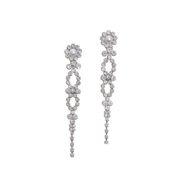 ME+EM Crystal Drop Earrings in Silver