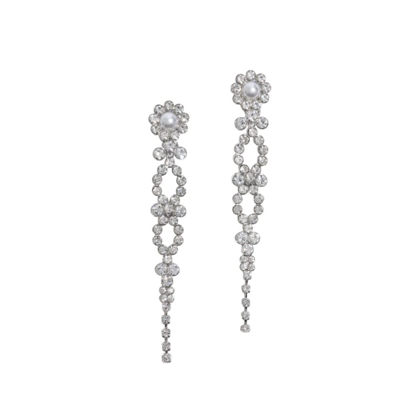 ME+EM Crystal Drop Earrings in Silver