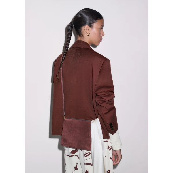 ME+EM Double Pouch Crossbody in Dark Cinnamon