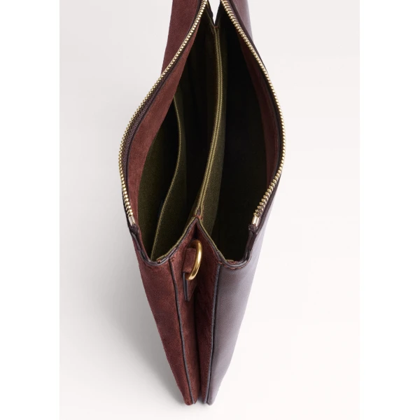 ME+EM Double Pouch Crossbody in Dark Cinnamon