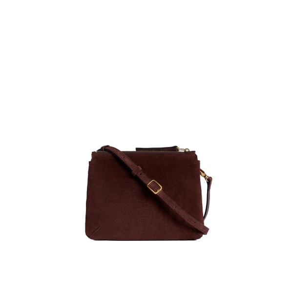 ME+EM Double Pouch Crossbody in Dark Cinnamon