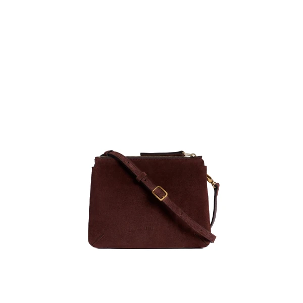 ME+EM Double Pouch Crossbody in Dark Cinnamon