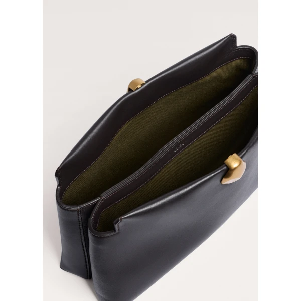 ME+EM Double Pouch Soft Clutch in Dark Chocolate, view 4 | Clutch Bags | Luxury Shoes 