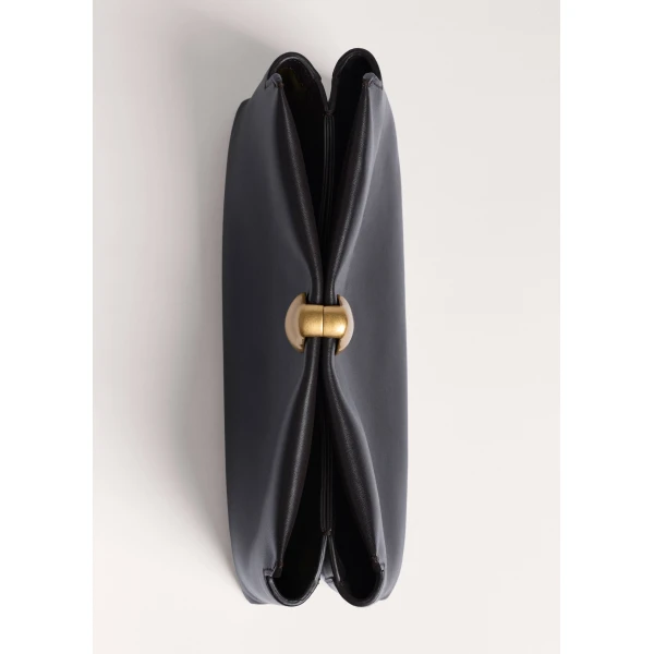 ME+EM Double Pouch Soft Clutch in Dark Chocolate, view 5 | Clutch Bags | Luxury Shoes 