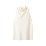 ME+EM Drape Neck Halter Top in Light Cream | Tops | Luxury Shoes 