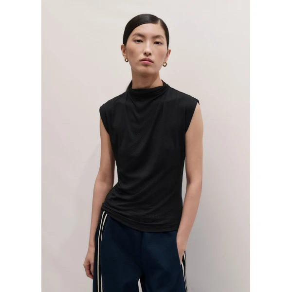 ME+EM Drape Sleeveless Top in Black