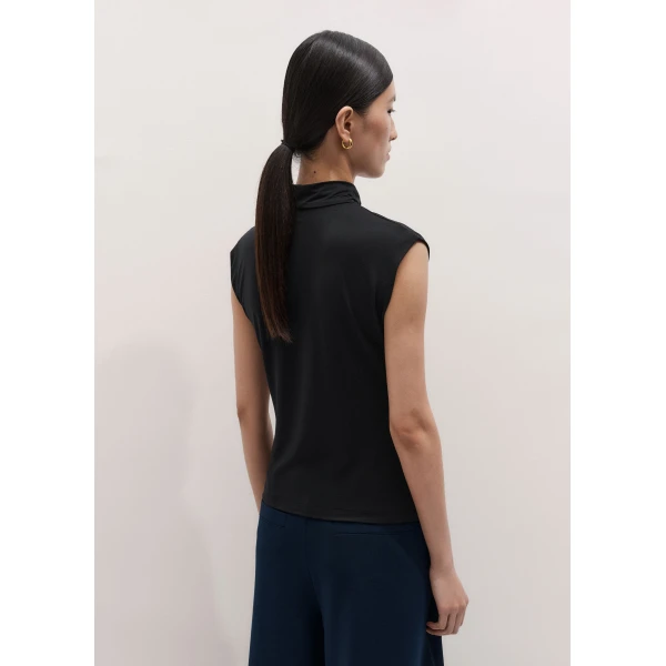 ME+EM Drape Sleeveless Top in Black