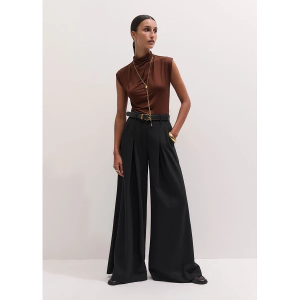 ME+EM Drape Sleeveless Top in Pecan Brown