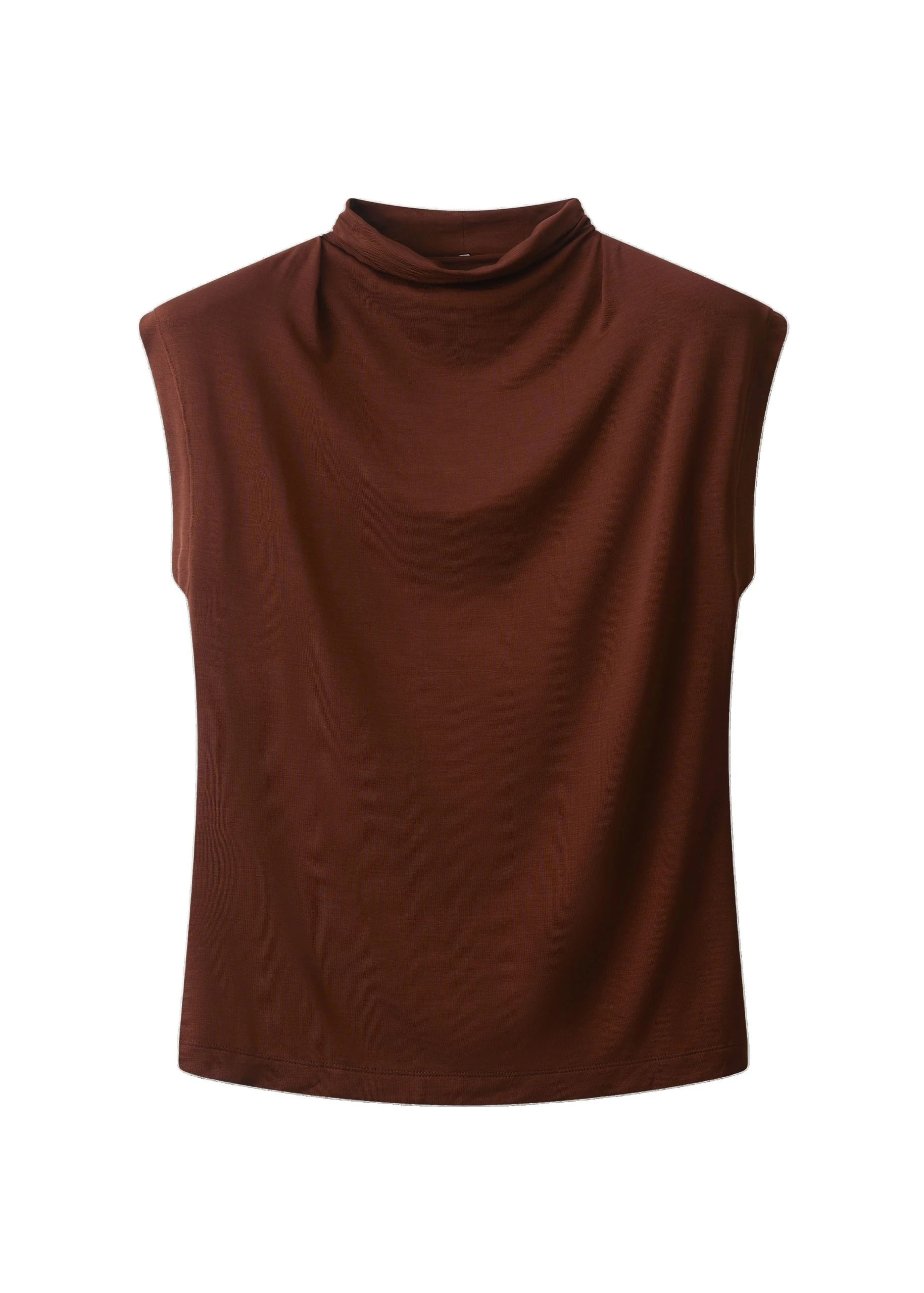 ME+EM Drape Sleeveless Top in Pecan Brown | Tops | Luxury Shoes ME+EM Drape Sleeveless Top in Pecan Brown