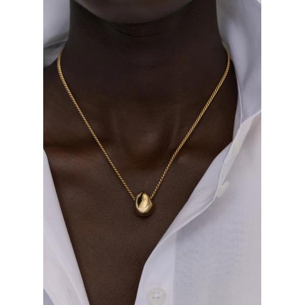 ME+EM Drop Pendant Necklace in Gold Toned