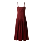 ME+EM Drop Waist Evening Dress in Barolo Red