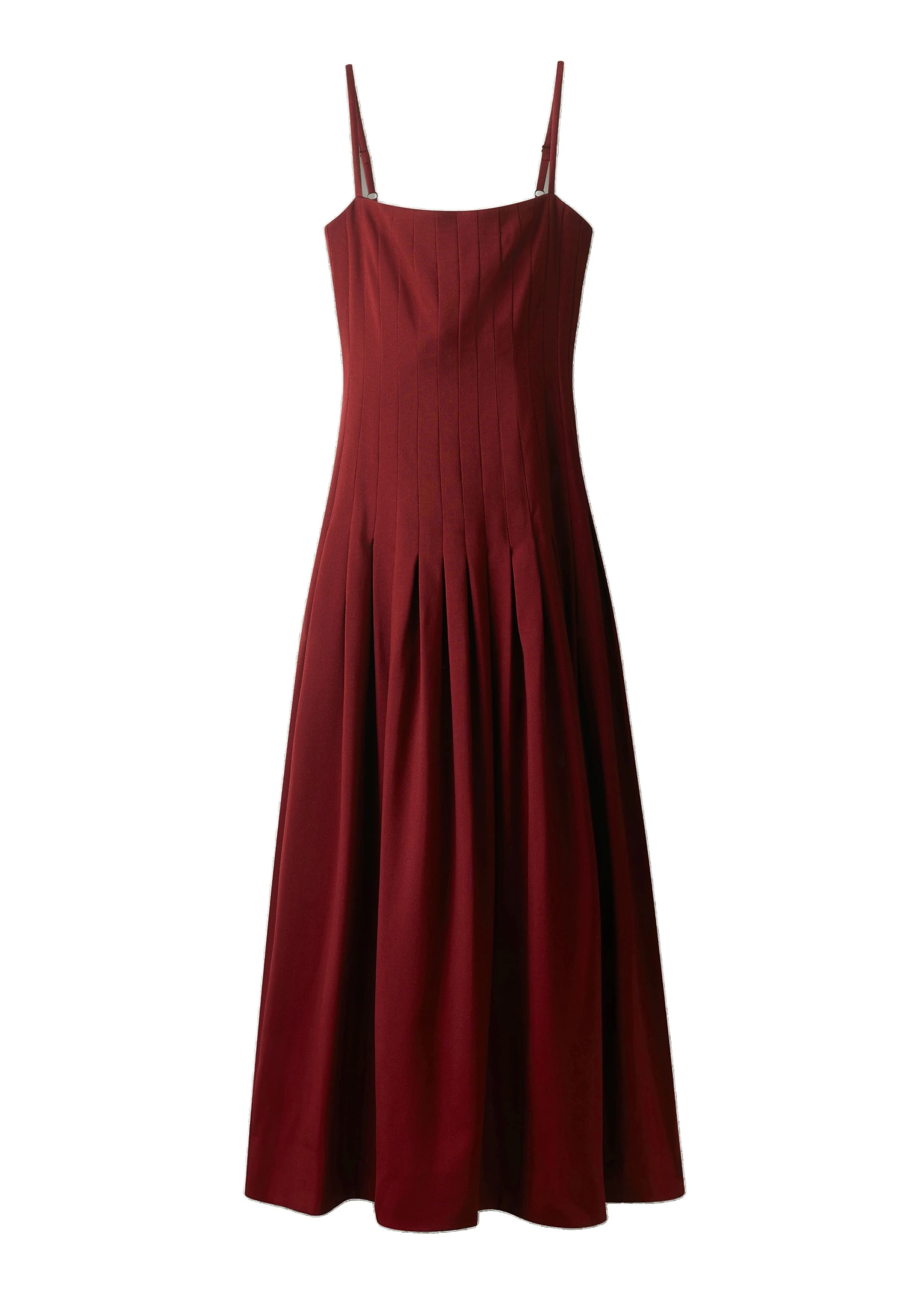 ME+EM Drop Waist Evening Dress in Barolo Red | Dresses | Luxury Shoes ME+EM Drop Waist Evening Dress in Barolo Red