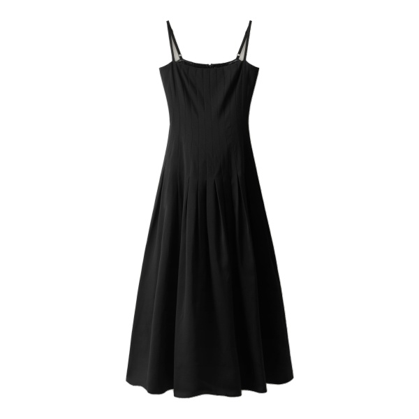ME+EM Drop Waist Evening Dress in Black