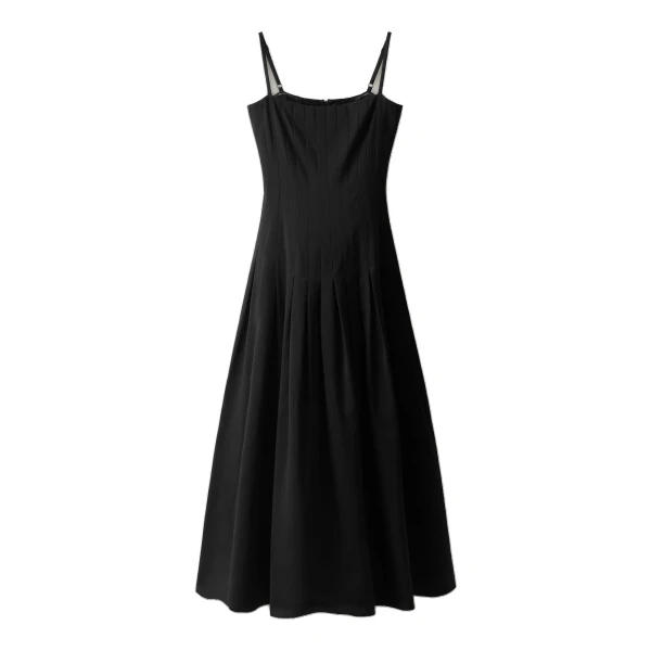 ME+EM Drop Waist Evening Dress in Black