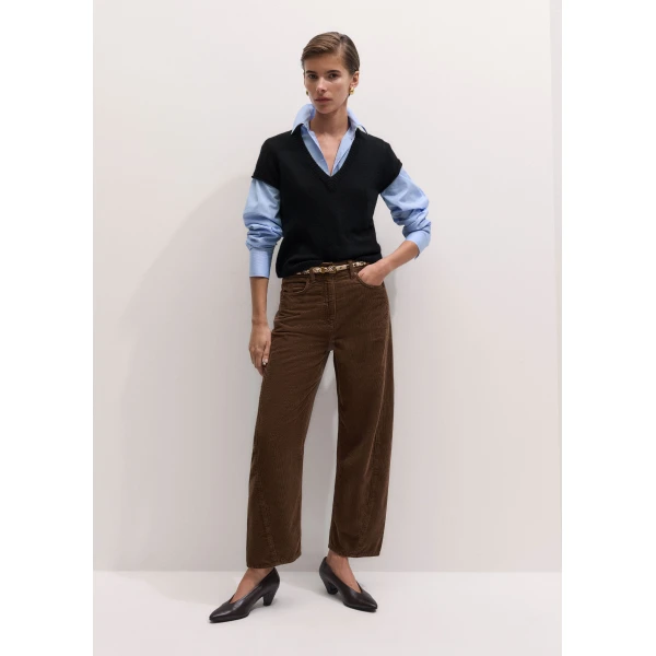 ME+EM Engineered Barrel Trouser in Bronzed Brown