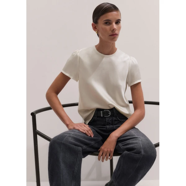 ME+EM Evening Baby Tee in Light Cream