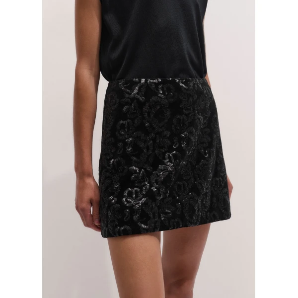 ME+EM Evening Mini Skirt in Black, view 3 | Mini Skirts | Luxury Shoes 