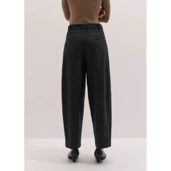 ME+EM Exaggerated Taper Trouser in Charcoal Mélange