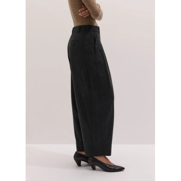 ME+EM Exaggerated Taper Trouser in Charcoal Mélange