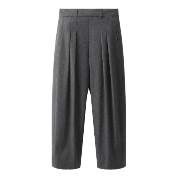 ME+EM Exaggerated Taper Trouser in Charcoal Mélange