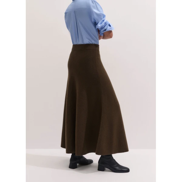 ME+EM Felted Maxi Skirt in Bronzed Brown
