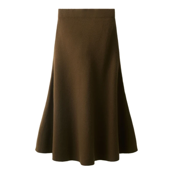 ME+EM Felted Maxi Skirt in Bronzed Brown