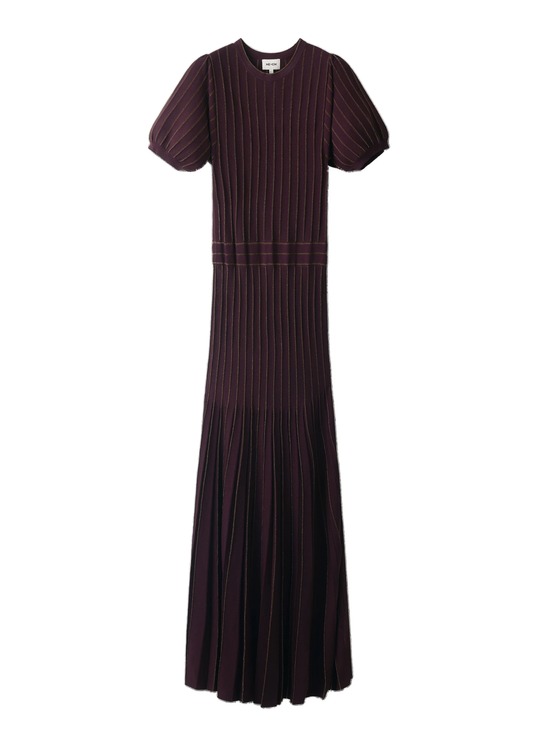 ME+EM Fit + Flare Knit Maxi Dress in Port Brown/Gold ME+EM Fit + Flare Knit Maxi Dress in Port Brown/Gold | Maxi Dresses | Luxury Shoes