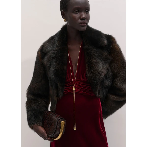 ME+EM Fit + Flare Maxi Dress in Barolo Red, view 4 | Maxi Dresses | Luxury Shoes 