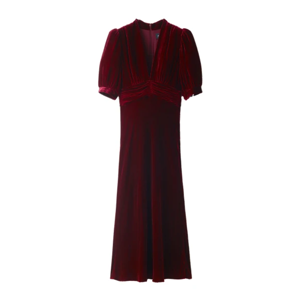 ME+EM Fit + Flare Maxi Dress in Barolo Red | Maxi Dresses | Luxury Shoes 