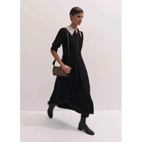 ME+EM Fit + Flare Maxi Dress in Black