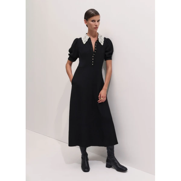 ME+EM Fit + Flare Maxi Dress in Black
