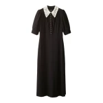 ME+EM Fit + Flare Maxi Dress in Black