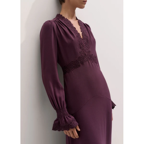 ME+EM Fit + Flare Maxi Dress in Merlot