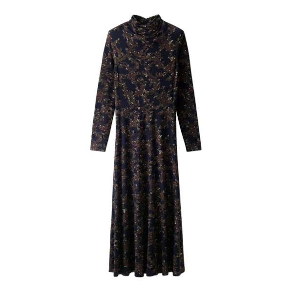 ME+EM Fit + Flare Maxi Dress in Navy Multi