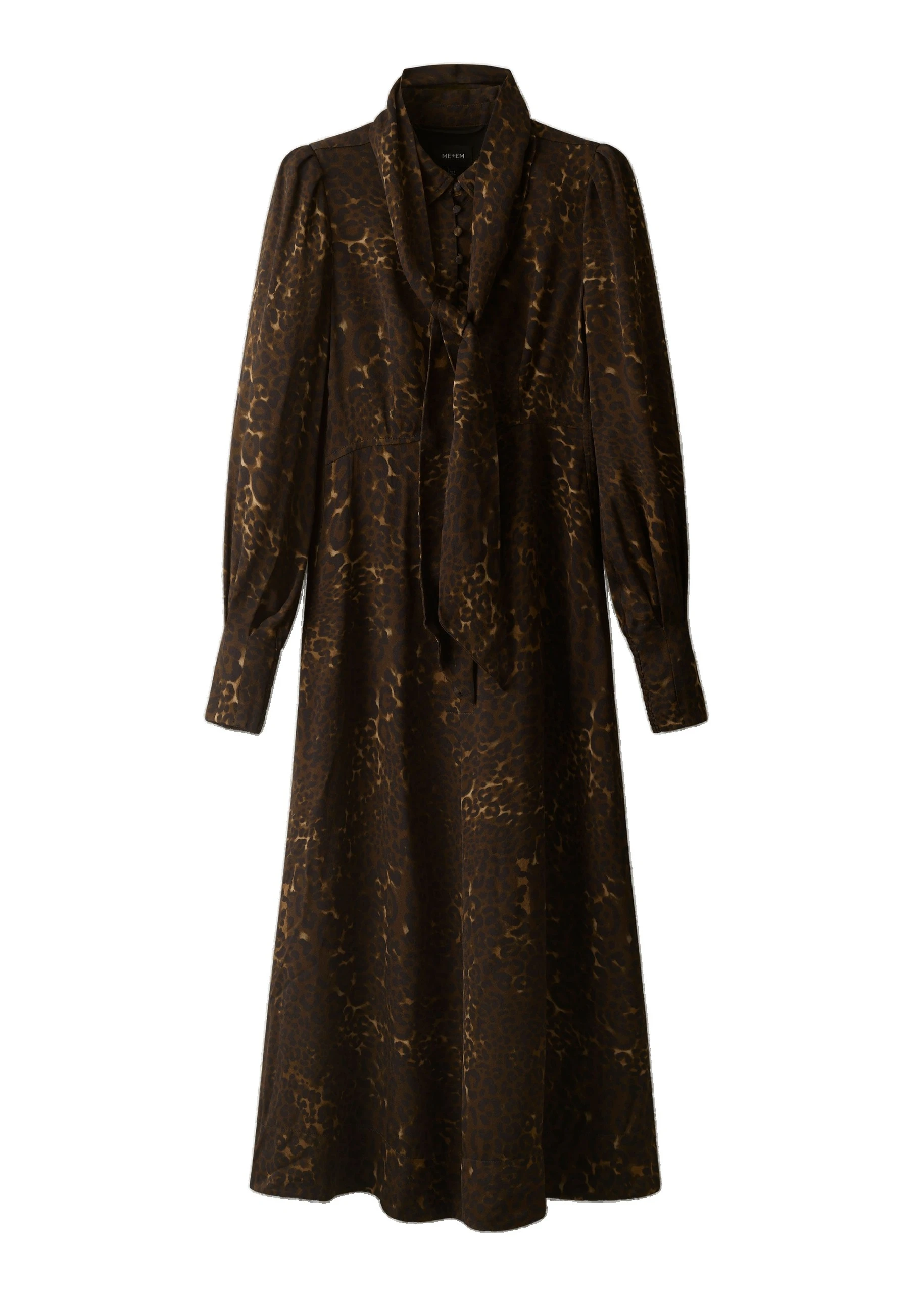 ME+EM Fit + Flare Midi Dress in Brown Multi | Dresses | Luxury Shoes ME+EM Fit + Flare Midi Dress in Brown Multi