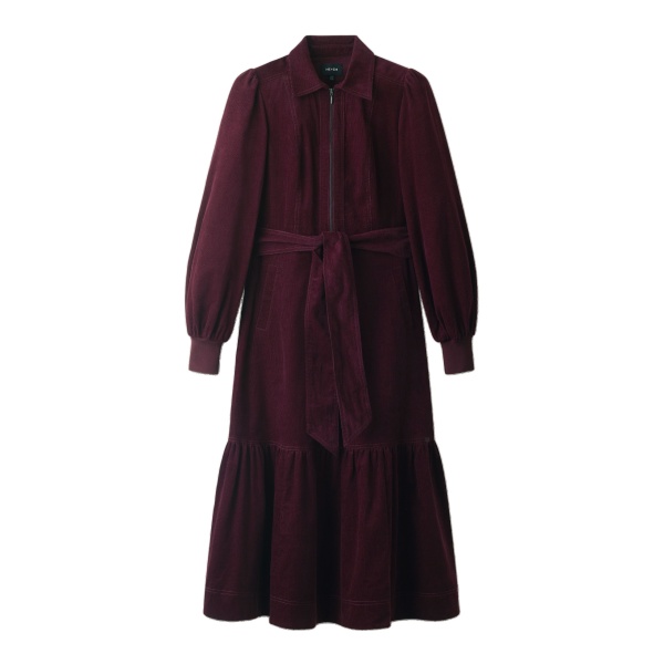 ME+EM Fit + Flare Midi Dress in Merlot