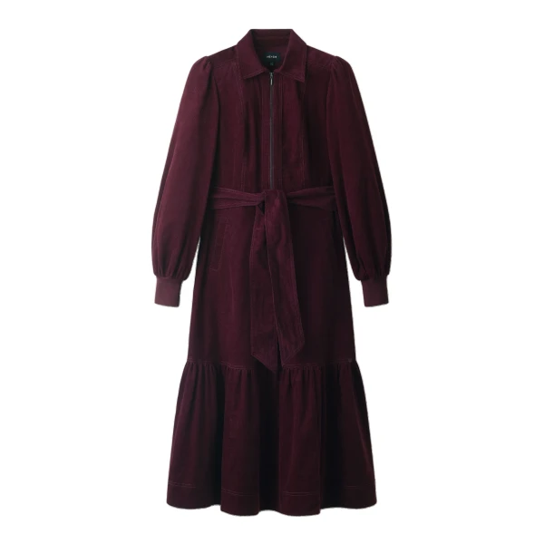 ME+EM Fit + Flare Midi Dress in Merlot