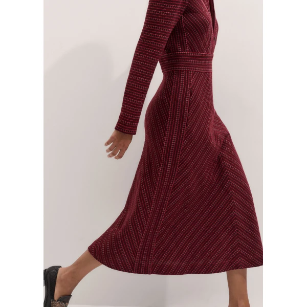 ME+EM Fit + Flare Midi Dress in Red Multi, view 5 | Midi Dresses | Luxury Shoes 