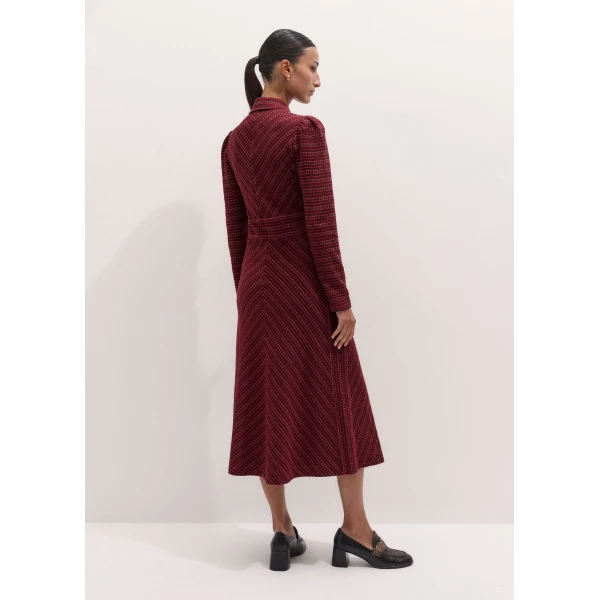 ME+EM Fit + Flare Midi Dress in Red Multi, view 6 | Midi Dresses | Luxury Shoes 