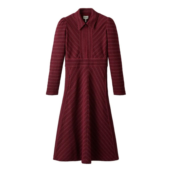 ME+EM Fit + Flare Midi Dress in Red Multi