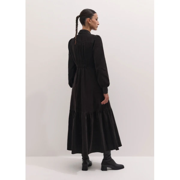 ME+EM Fit + Flare Midi Dress in Warm Chocolate