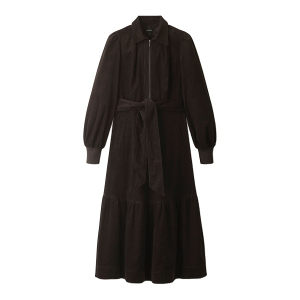 ME+EM Fit + Flare Midi Dress in Warm Chocolate