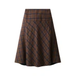 ME+EM Fit + Flare Midi Skirt in Warm Chocolate Multi | Midi Skirts | Luxury Shoes 