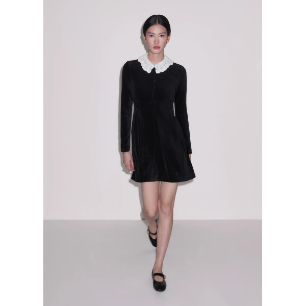 ME+EM Fit + Flare Short Dress in Black