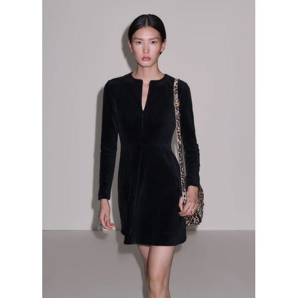 ME+EM Fit + Flare Short Dress in Black