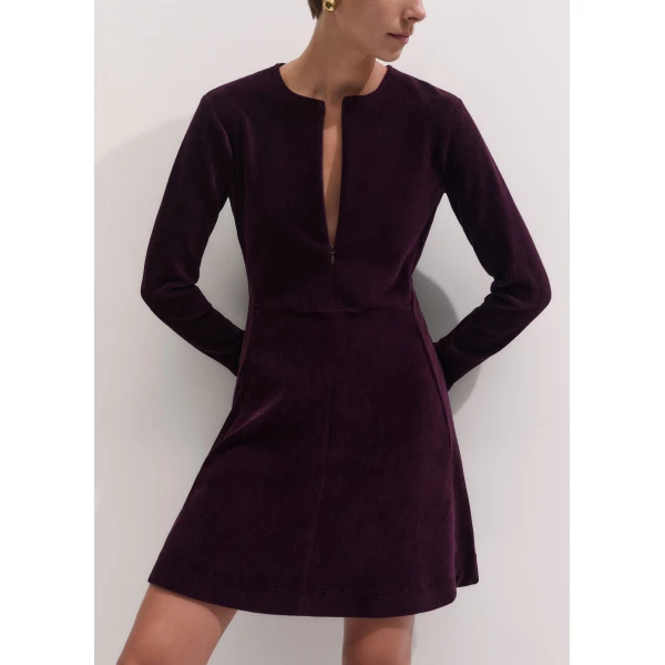 ME+EM Fit + Flare Short Dress in Merlot Red
