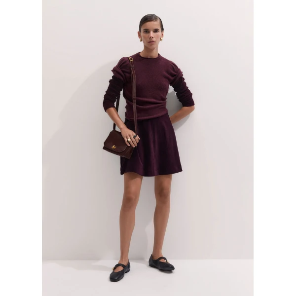 ME+EM Fit + Flare Short Dress in Merlot Red