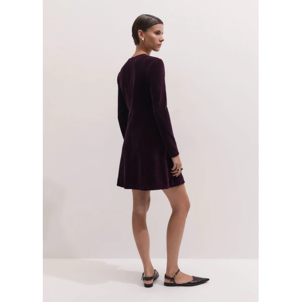 ME+EM Fit + Flare Short Dress in Merlot Red