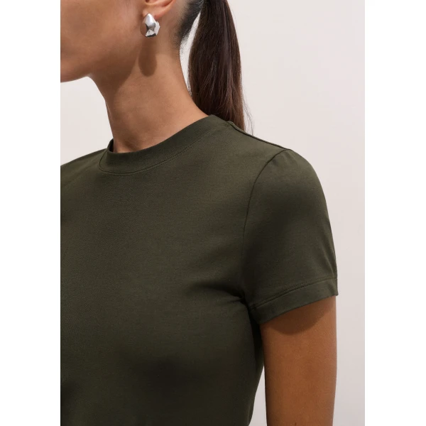 ME+EM Fitted Tee in Rich Olive Green
